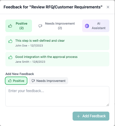 AI feedback integration interface