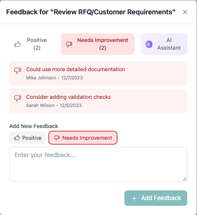 AI feedback integration interface